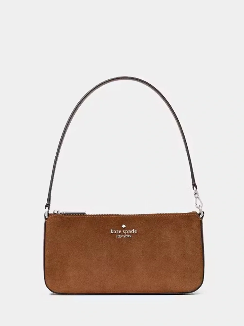 Kate Spade Gemini Suede Convertible Wristlet Shoulder Bag, Gingerbread Brown NWT